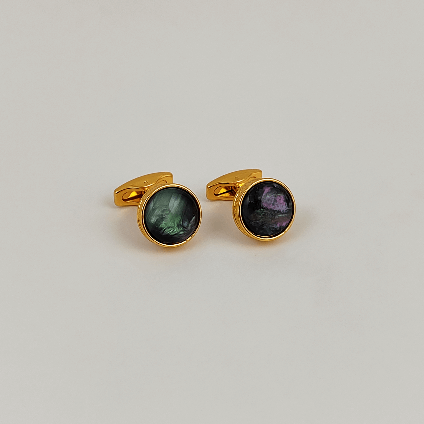 Golden and Crystal Grey Cufflinks